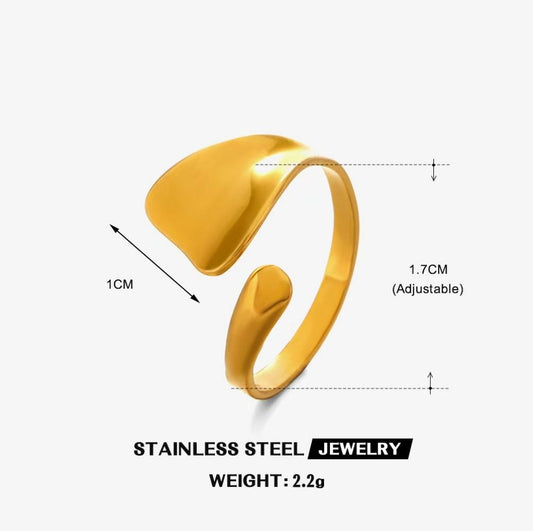 Coiled Snake Wrap Adjustable Ring — Gold