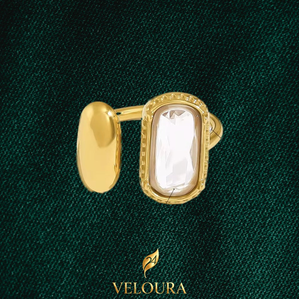 Aurelia Crystal Statement Ring — 18K gold PVD plated