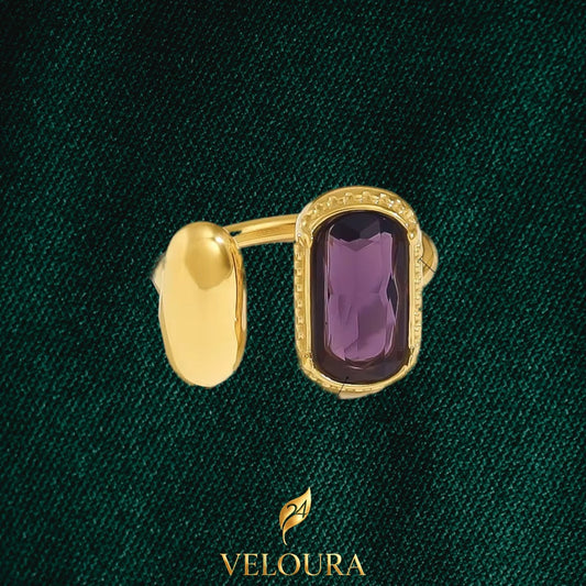 Amara Amethyst Statement Ring — 18K gold PVD plated