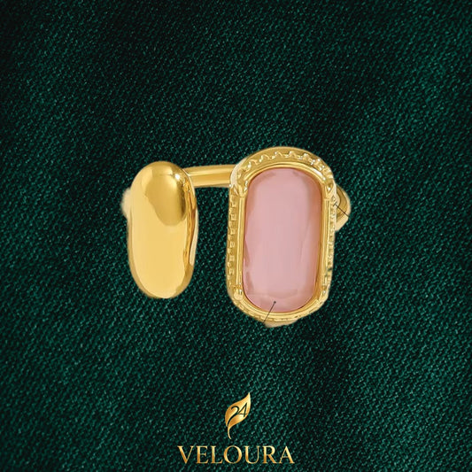 Roselle Pink Statement Ring — 18K gold PVD plated
