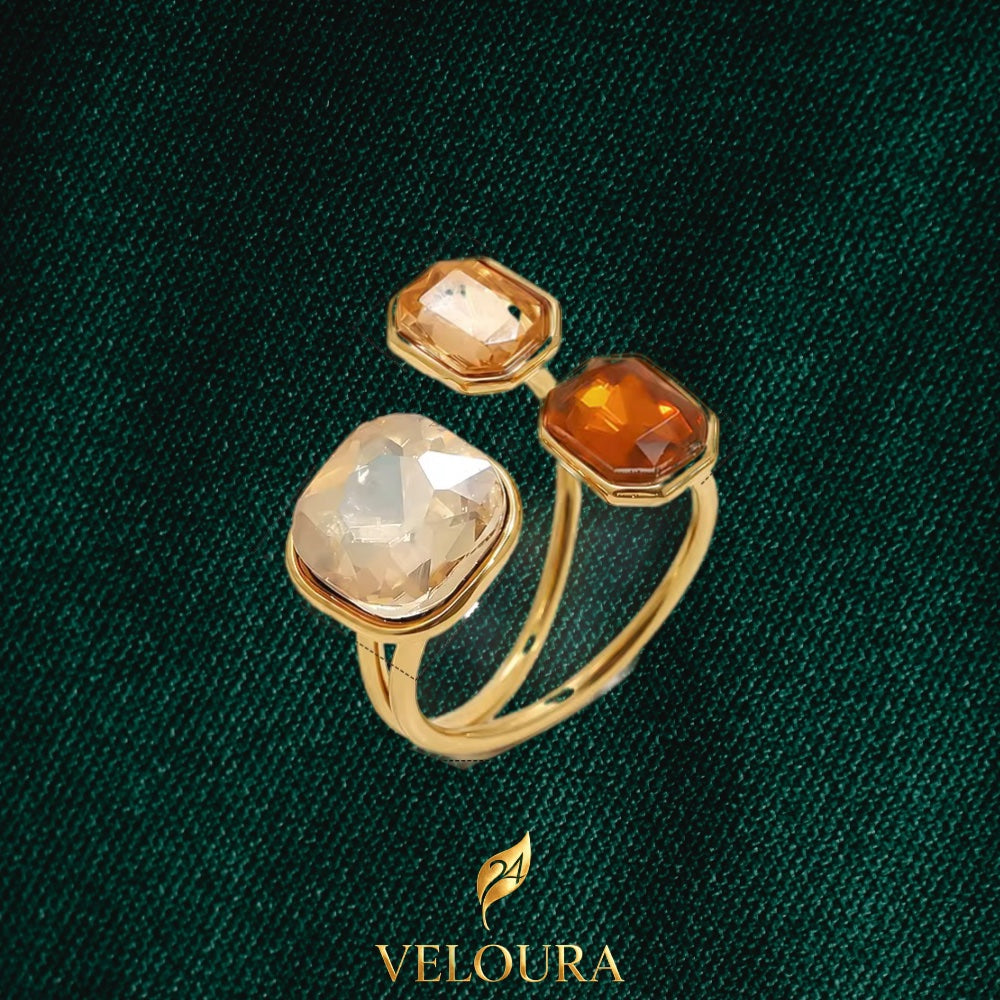 Golden Hour Trio Statement Ring — 18K gold PVD plated