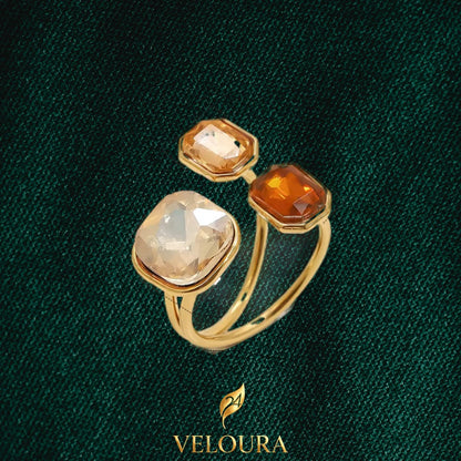 Golden Hour Trio Statement Ring — 18K gold PVD plated
