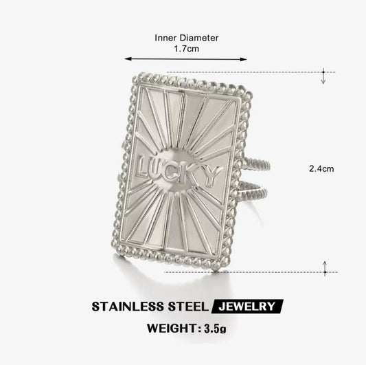 Lucky Talisman Signet Ring — Silver