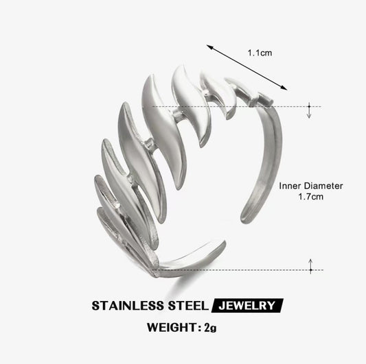 Laurel Leaf Wreath Wrap Ring — Silver