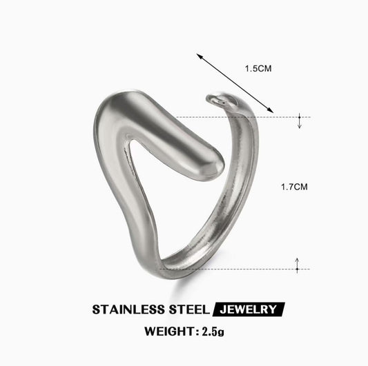 Chunky Liquid Wave Open Ring — Silver