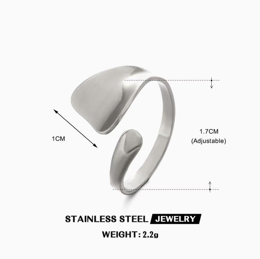 Coiled Snake Wrap Adjustable Ring — Silver