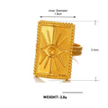 Evil Eye Shield Adjustable Ring Gold waterproof anti tarnish jewellery