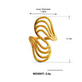 Muse Wave Adjustable Ring Gold waterproof anti tarnish jewellery