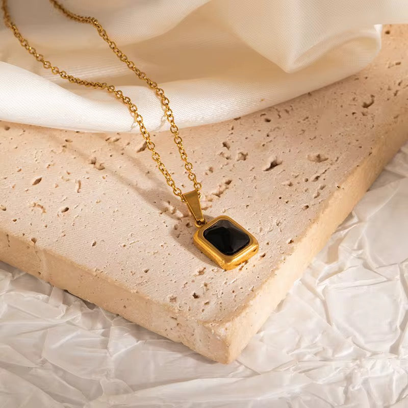 Black gemstone necklace
