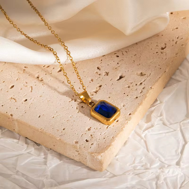 Blue gemstone necklace