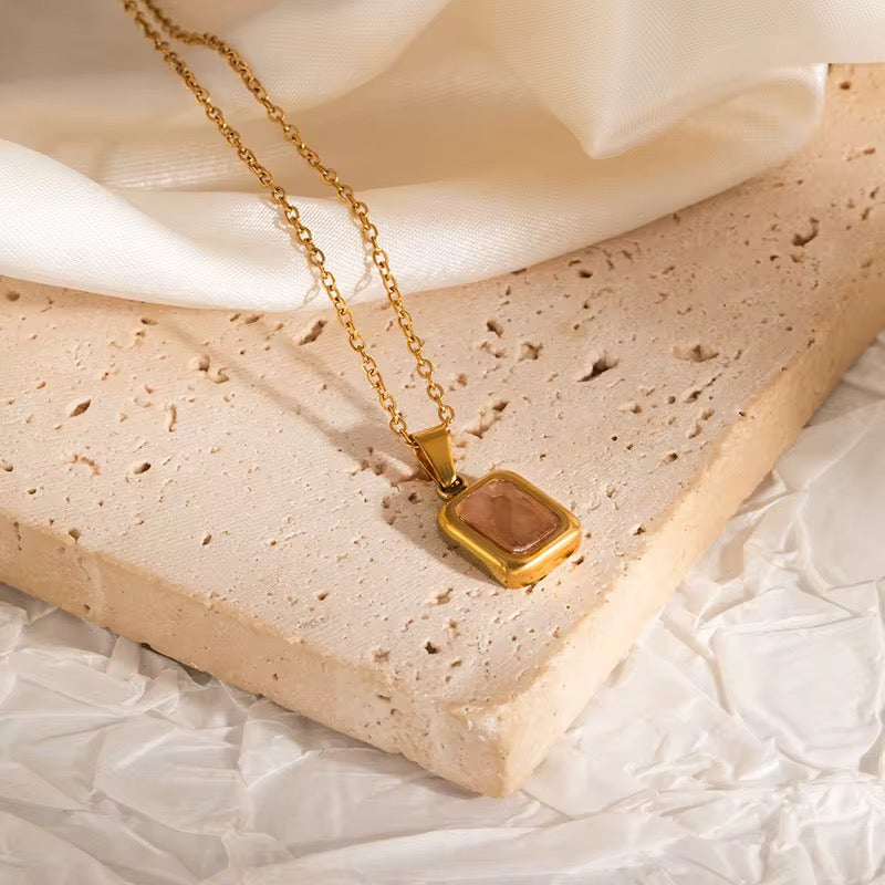 Pink gemstone necklace