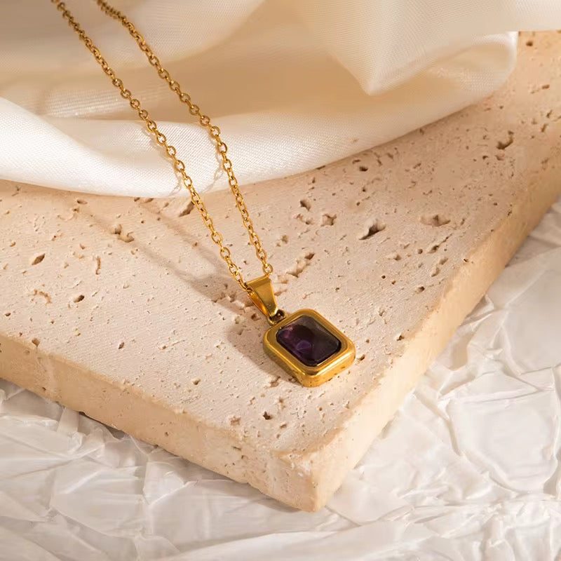 Purple gemstone necklace