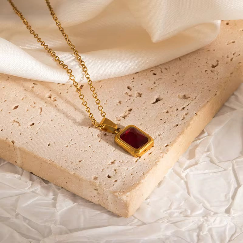 Red gemstone necklace