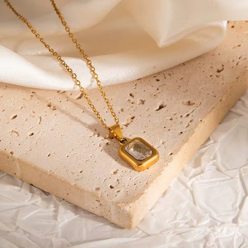 White gemstone necklace